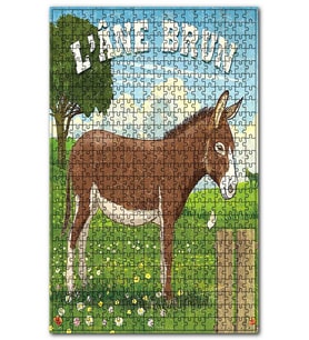 Cakapuzzle Kırda Kahve Rengi Eşek Şekilli Görsel Puzzle Yapboz MDF (Ahşap) (500 Parça)