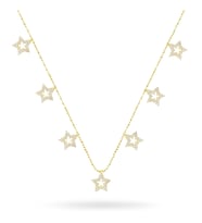 925 Ayar Gümüş Yıldız Işıltısı Kolye (Gold)