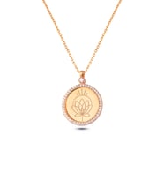 AZURİS 925 AYAR GÜMÜŞ GÜNEŞ LOTUS KOLYE (Rose)