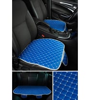 RENAULT MEGANE-3 Uyumlu Şark Serisi 3 Parça Deri Cepli Oto Minder Seti (Mavi)