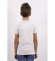 Toontoy Erkek Çocuk Flok Baskılı Örgülü Tişört (Ekru)
