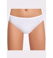 Jakarlı Transferli Ribana Bikini Külot (Beyaz)