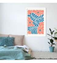 Tekli Ahşap Lamine Çerçeveli Mdf Tablo Pastel Pembe Çiçek (Beyaz)