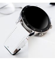 vagave Huawei Watch Deri Kordon GT2 GT3 GT4 GT5 Pro Uyumlu 22mm İsme Özel Doğal Deri Akıllı Saat Kordonu Yeni Yıl Yılbaşı Hediyesi Sevgiliye Eşe Arkadaşa İsime Özel Saat Kordonu Hediyesi (Beyaz)