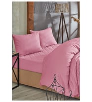 Formeya Gri Kapitone Yatak Koruyucu Alez Nevresim Set %100 Pamuk 8 Ebat (Pembe)