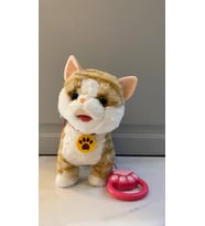 Müzikli Yürüyen Miyavlayan Yalayan Kuyruk Ve Başını Sallayan Ses Kaydını Tekrarlayan Peluş Kedi (Kahverengi)