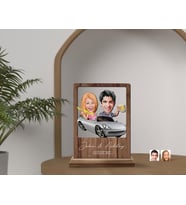 BK Gift Kişiye Özel Sevgililer Karikatürlü Ahşap Standlı Biblo, Sevgililer Günü Hediyesi, Doğum Günü Hediyesi, Yıl Dönümü Hediyesi-1 (Model 3)