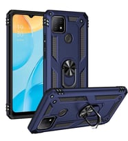 Oppo A15 Kılıf Zore Vega Yüzüklü Standlı Zırh Kılıf (Mavi)