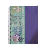 Orta Boy 4+1 Ayraçlı Defter 5 Konulu 150 Yaprak 1 Adet 4 Kareli 1 Çizgili Spralli Plastik Kapak Seperatörlü 18x25 cm (Lila)