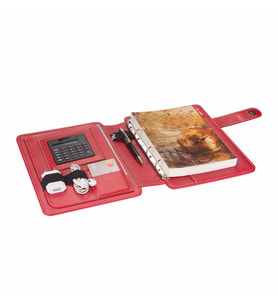 2K 2027 Yılı Premium Tasarım Hediyelik Organizer Ajanda Telefon Kılıflı 15x21 4 Delikli Tarihli Çizgili Blok 4 Halkalı Rainbow Vegan 20x26 cm. KIRMIZI