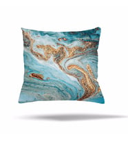 Geometrik Batik Desen Gizli Fermuarlı Yastık Kılıfı Kırlent Kılıfı Koltuk Yastık Kılıfı  (Turkuaz)