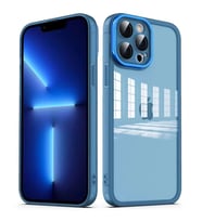 Apple iPhone 12 Pro Max Kılıf Kamera Korumalı Transparan Zore Post Kılıf (Mavi)