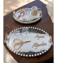 Sincere Gold Söz Nişan Tepsisi (Krem)
