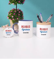 Rehber Öğretmeni Kupa Bardak Kırmızı Kalemlik ve Anahtarlık (Model 2)