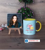 Doğum Günü Hediyesi Fotoğraflı Dekoratif Taş, Kupa Bardak Beyaz Hediye (Model 7)