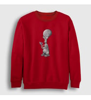 Presmono Unisex Beyaz Alien Roger Smith Dizi American Dad Sweatshirt 299247tt (Kırmızı)