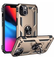 Uyumlu Model Apple iPhone 13 Kılıf Yüzüklü Zırh Tank Vega (Gold)
