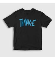 Presmono Unisex Çocuk Beyaz Thavage Gym Spor Chris Bumstead T-Shirt 362887tt (Siyah)