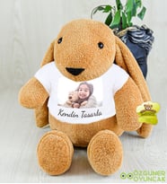 Kendin Tasarla Tişörtlü 45 cm Ponçik Tavşan (Kahverengi)