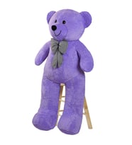 125 Cm Papyonlu Büyük Beyaz Ayıcık (%100 Yerli) (Mor)