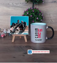 Arkadaşa Hediye Fotoğraflı Dekoratif Taş, Kupa Bardak Beyaz Hediye (Model 9)