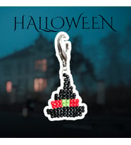 Handcraftedbyoz, Unisex, Halloween Anahtarlık Serisi – Pumpkin, Ghost ve Witch Hat (Siyah)