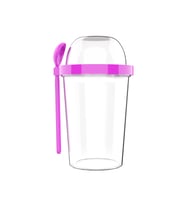Poppard Capsule 450 ML + 100 ML Kaşıklı Yoğurt Kabı (Pembe)
