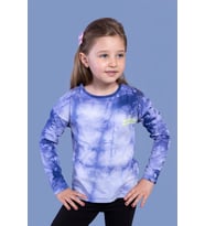 Toontoy Kız Çocuk Batik Desenli Tişört (Lacivert)