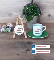 İcra Müdürü Türk Kahvesi Fincanı Lacivert ve Ahşap Anahtarlık Hediye (Model 6)