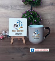 Adalet Öğretmeni Dekoratif Taş, Kupa Bardak Kırmızı Hediye (Model 9)