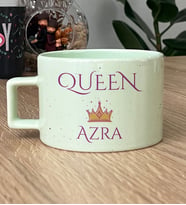 Kişiye Özel Queen Hediye Pastel Fincan Sevgiliye Hediye (Yeşil)