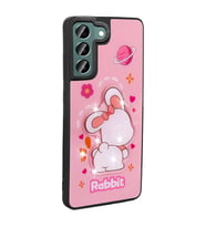 Galaxy S22 Kılıf Parlayan Kabartmalı İkonik Figürlü Amas Silikon Kılıf (Pembe)