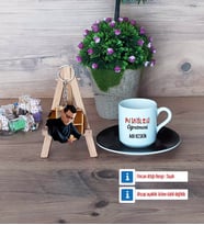 Psikoloji Öğretmeni Türk Kahvesi Fincanı Ahşap Altlıklı ve Fotoğraflı Ahşap Anahtarlık Hediye Öğretmenler Günü Hediyesi (Model 7)