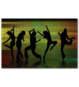 Cakapuzzle Su Üzerinde Dans Eden Kız Silüetleri  Puzzle Yapboz MDF (Ahşap) (255 Parça)