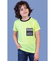 Toontoy Erkek Çocuk Neon Renkli Baskılı Tişört (Sarı)