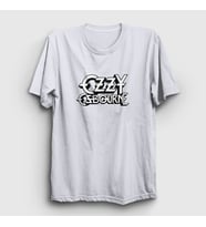 Presmono Unisex Sarı Logo Ozzy Osbourne T-Shirt 39302tt (Beyaz)