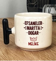 Kişiye Özel Efsaneler Martta Doğar Hediye T Kupa Bardak Doğum Günü Hediyesi (Siyah)