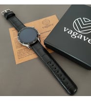 vagave Huawei Watch GT / GT2 / GT2e / GT2pro GT3 / GT3 pro 46mm İsme Özel Deri Kordon 5 Renk (Siyah)