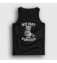 Presmono Unisex Kırmızı Not Fast Just Furious Cat Kedili Atlet 460583tt (Siyah)