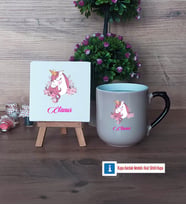 Unicorn Dekoratif Taş, Kupa Bardak Kırmızı Hediye (Model 9)