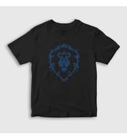 Presmono Unisex Çocuk Beyaz Alliance Logo World Of Warcraft Oyun T-Shirt 422851tt (Siyah)