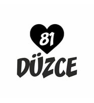 Kalpli 81 Düzce Araba Sticker siyah 20x15 CM (Siyah)