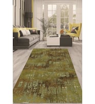 Dijital Kaymaz Taban Yıkanabilir Modern Renkli Salon Halısı Mutfak Halısı Yolluk ND-HT-1324 (Yeşil)
