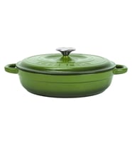 Lava Döküm Yuvarlak Çok Amaçlı Yayvan Tencere New Heritage Serisi Çap(Ø)28cm. (Yeşil)