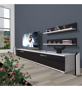 Decoraktiv Eko 4 Slm Std Tv Ünitesi Tv Sehpası (Beyaz-Siyah)