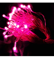 Yılbaşı Aydınlatması 10 Metre 220 Vold Sabit Aydınlatma 38 LED Işık- Fişli (Pembe)
