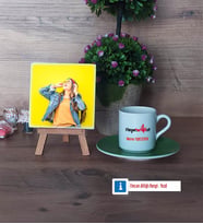 Fizyoterapist Fotoğraflı Dekoratif Taş, Ahşap Altlıklı Türk Kahvesi Fincanı Hediye Fizyoterapistler Günü Hediyesi (Model 9)