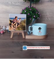 En Cool Baba Fotoğraflı Dekoratif Taş, Kupa Bardak Beyaz Hediye Babaya Hediye (Model 8)