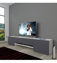 Decoraktiv 1e1 Mdf 180 cm. Tv Ünitesi Tv Sehpası (Beyaz - Antrasit)