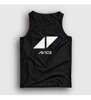 Presmono Unisex Beyaz Logo Dj Avicii Atlet 438992tt (Siyah)
